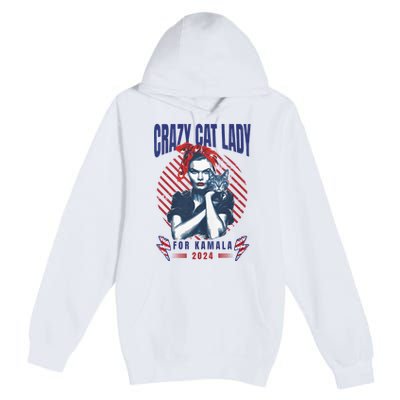 2024 Childless Cat Lady For President Crazy Cat Lady For Kamala 2024 Premium Pullover Hoodie