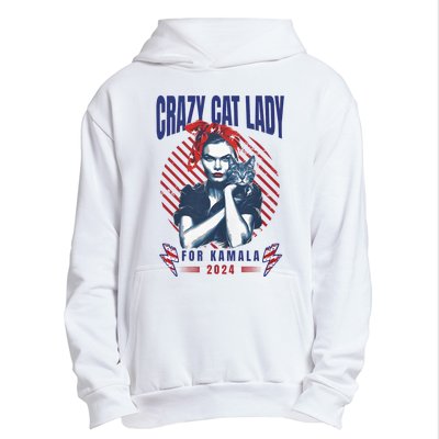 2024 Childless Cat Lady For President Crazy Cat Lady For Kamala 2024 Urban Pullover Hoodie