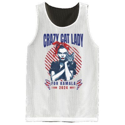 2024 Childless Cat Lady For President Crazy Cat Lady For Kamala 2024 Mesh Reversible Basketball Jersey Tank