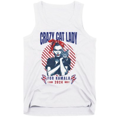 2024 Childless Cat Lady For President Crazy Cat Lady For Kamala 2024 Tank Top