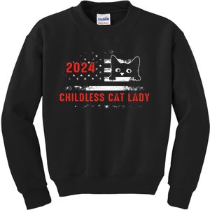 2024 Childless Cat Lady Kids Sweatshirt