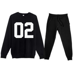 2 Cool Distressed Birthday Lucky Number Player 2nd Premium Crewneck Sweatsuit Set