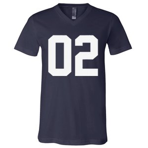 2 Cool Distressed Birthday Lucky Number Player 2nd V-Neck T-Shirt