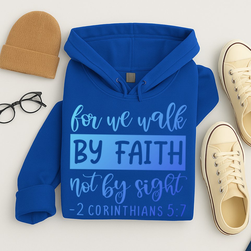 2 Corinthians For We Walk By Faith Not By Sight Bible Verse Gift Hoodie