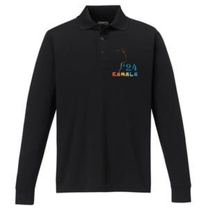 2024 Cat Letters Cat Lettering Positive Funny Cat Lady Performance Long Sleeve Polo