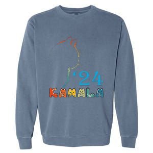 2024 Cat Letters Cat Lettering Positive Funny Cat Lady Garment-Dyed Sweatshirt