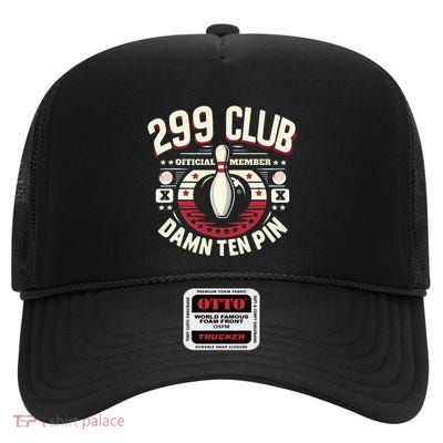299 Club Member Adult Humor Funny Ten Pin Bowling High Crown Mesh Back Trucker Hat