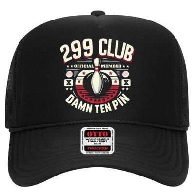 299 Club Member Adult Humor Funny Ten Pin Bowling High Crown Mesh Back Trucker Hat