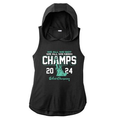 2024 Champs New York Basketball Ladies PosiCharge Tri-Blend Wicking Draft Hoodie Tank