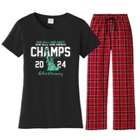 2024 Champs New York Basketball Women's Flannel Pajama Set