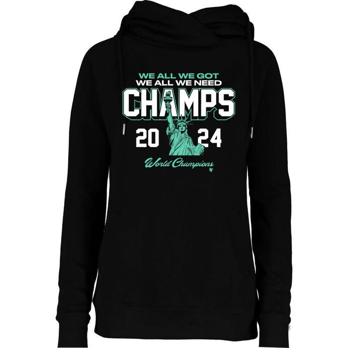 2024 Champs New York Basketball Womens Funnel Neck Pullover Hood