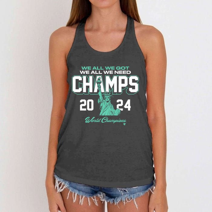 2024 Champs New York Basketball Women's Knotted Racerback Tank