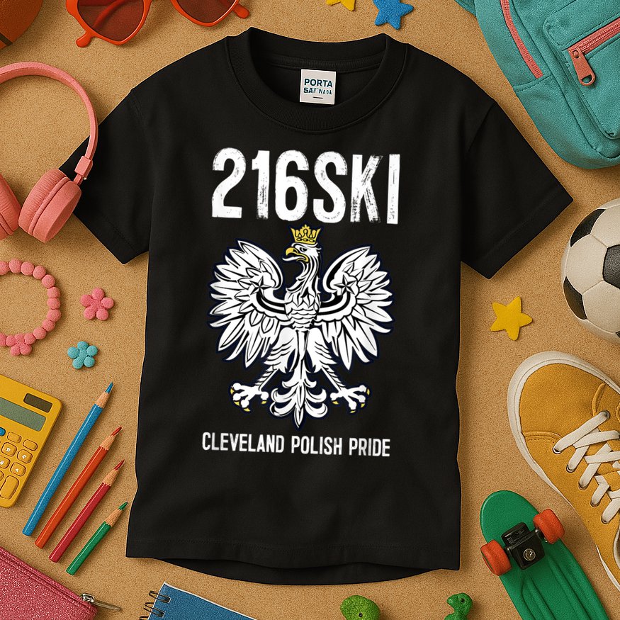 216SKI Cleveland Polish Pride Dyngus Day Kids T-Shirt