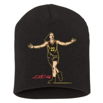 22 Clark Superstar Pose Indiana Basketball Short Acrylic Beanie