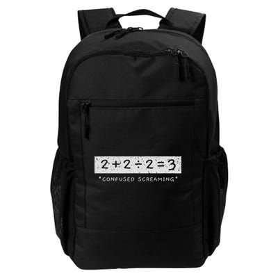 2+2÷2=3 Confused Screaming Math Addition Division Math Daily Commute Backpack
