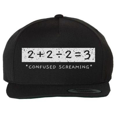 2+2÷2=3 Confused Screaming Math Addition Division Math Wool Snapback Cap