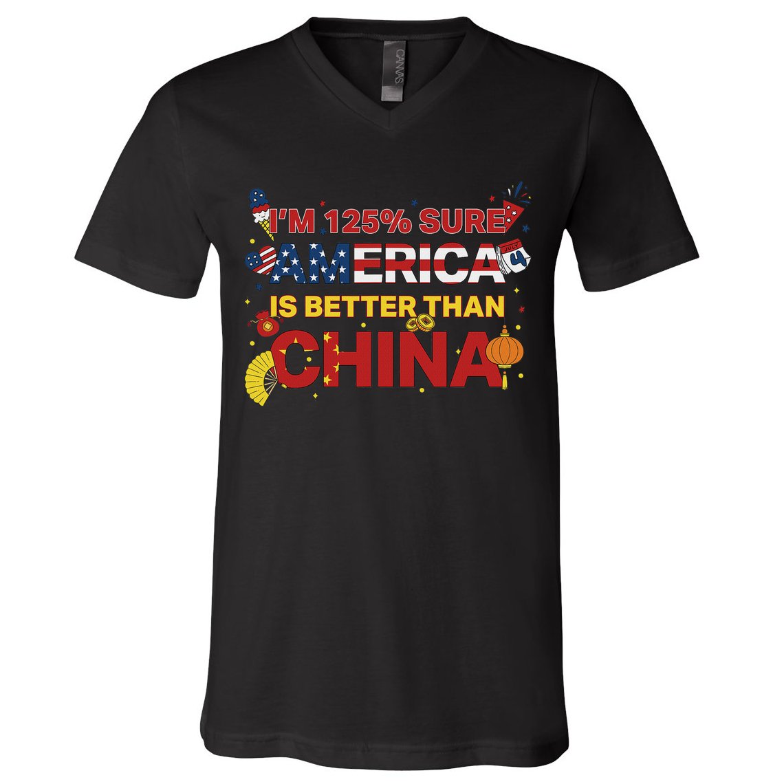2025 China Tariff Anti Trump Protest Trump V-Neck T-Shirt