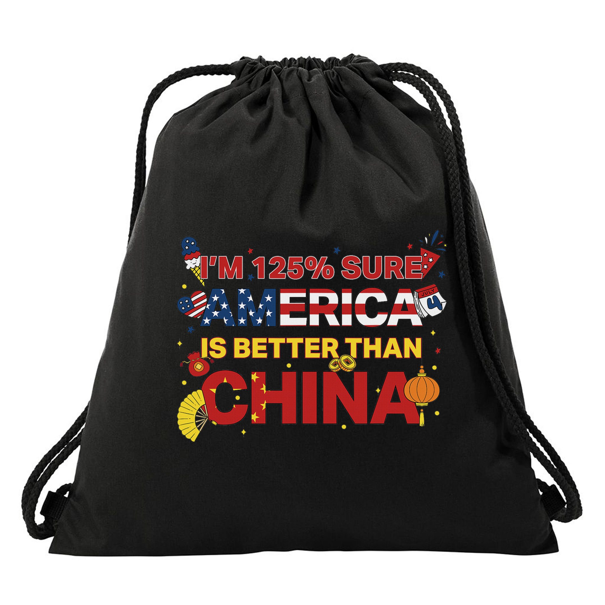 2025 China Tariff Anti Trump Protest Trump Drawstring Bag