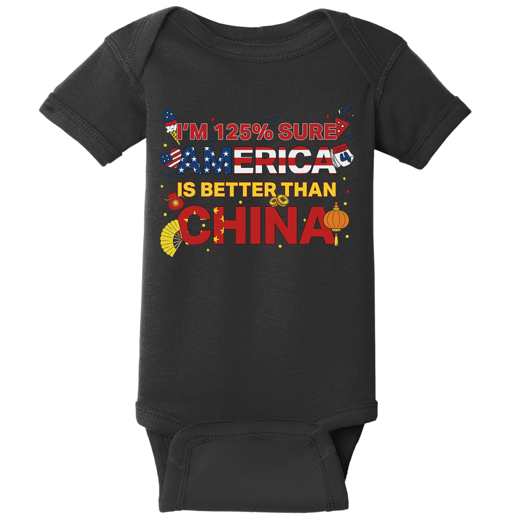 2025 China Tariff Anti Trump Protest Trump Baby Bodysuit