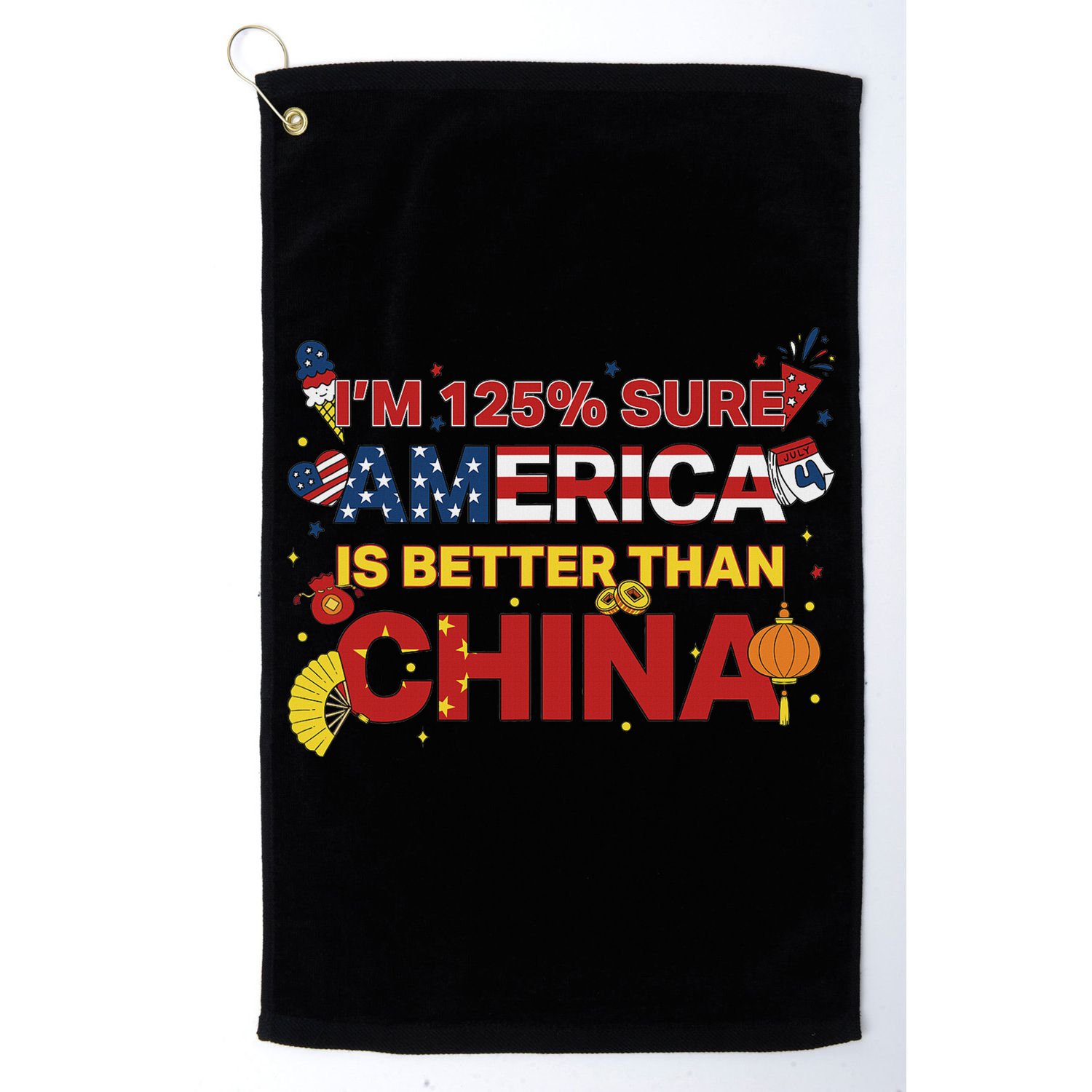 2025 China Tariff Anti Trump Protest Trump Golf Towel