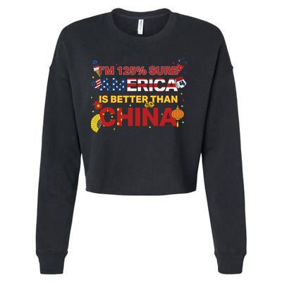 2025 China Tariff Anti Trump Protest Trump Cropped Pullover Crew