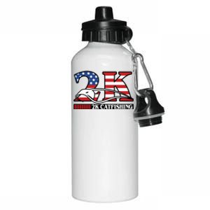 2k Catfishing Usa Flag Letters Fishing Aluminum Water Bottle