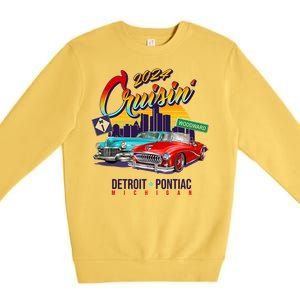 2024 Cruisin Woodward Ave Cruise Detroit To Pontiac Classic Cars Premium Crewneck Sweatshirt