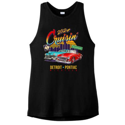 2024 Cruisin Woodward Ave Cruise Detroit To Pontiac Classic Cars Ladies PosiCharge Tri-Blend Wicking Tank