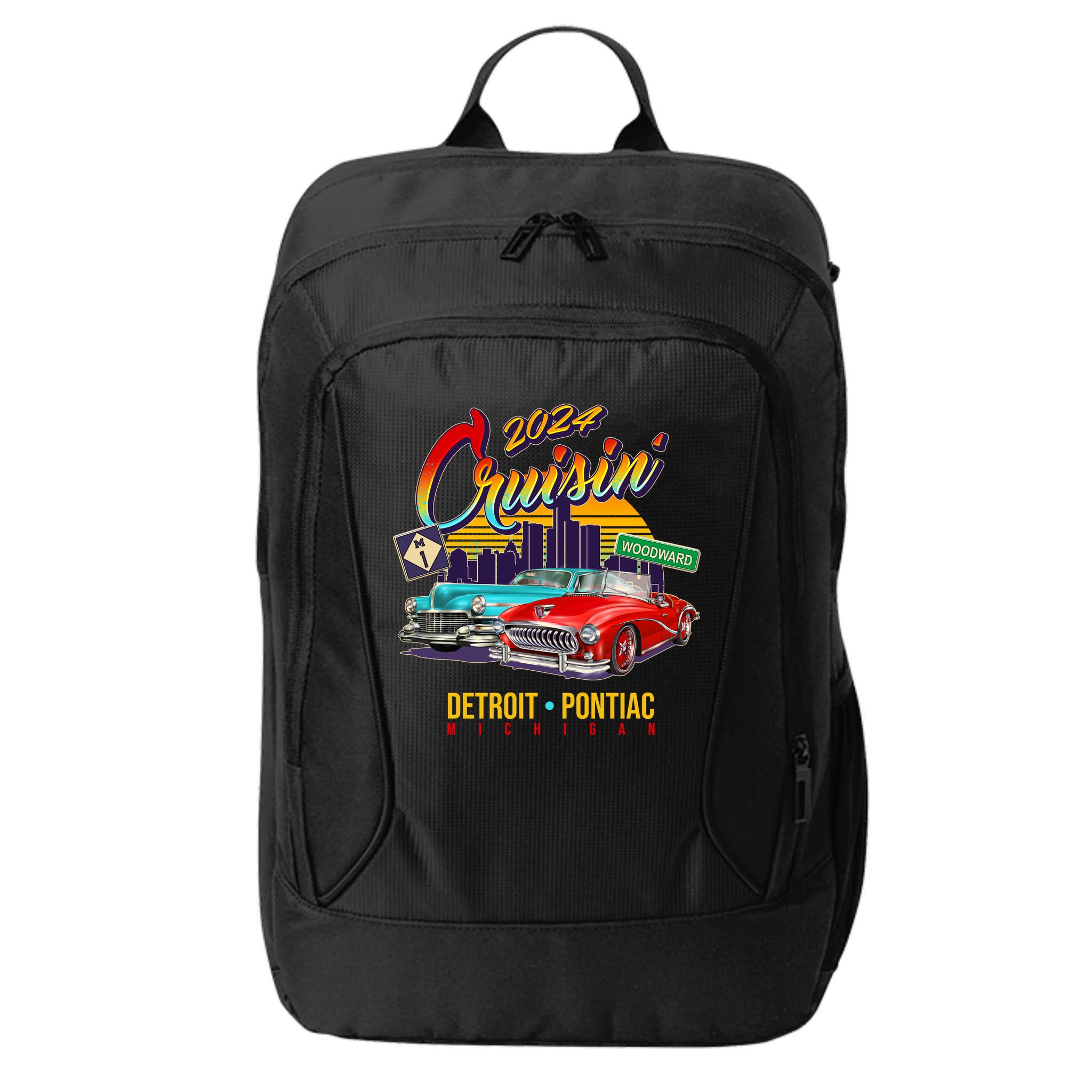 2024 Cruisin Woodward Ave Cruise Detroit To Pontiac Classic Cars City Backpack