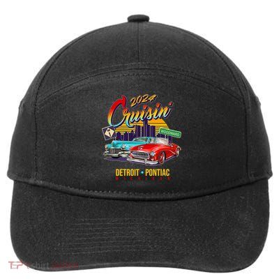 2024 Cruisin Woodward Ave Cruise Detroit To Pontiac Classic Cars 7-Panel Snapback Hat