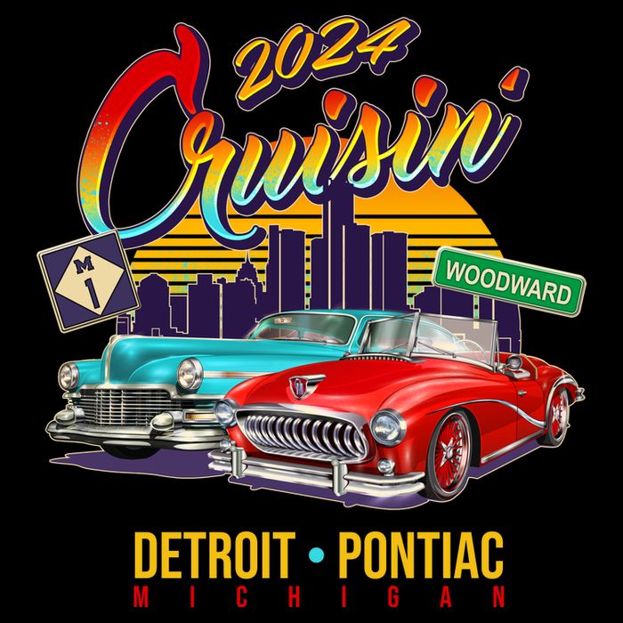 2024 Cruisin Woodward Ave Cruise Detroit To Pontiac Classic Cars 7-Panel Snapback Hat