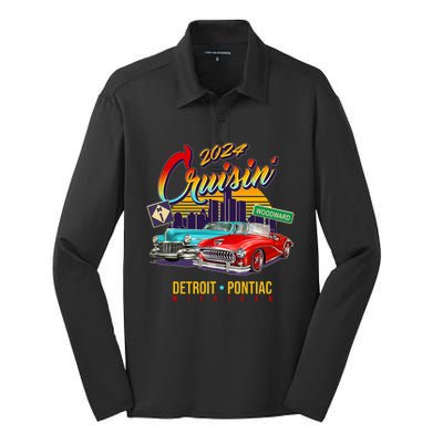 2024 Cruisin Woodward Ave Cruise Detroit To Pontiac Classic Cars Silk Touch Performance Long Sleeve Polo