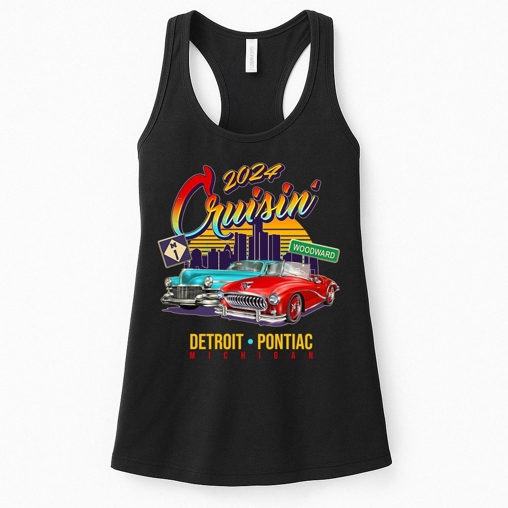 2024 Cruisin Woodward Ave Cruise Detroit To Pontiac Classic Cars Womens Tank Top