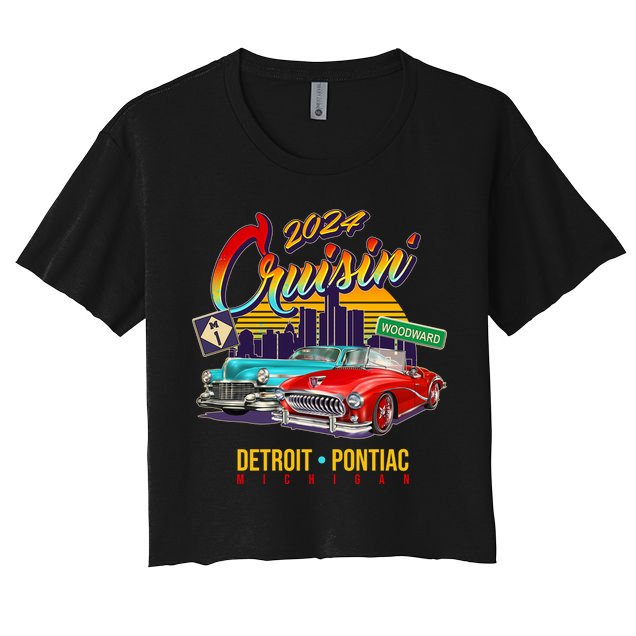 2024 Cruisin Woodward Ave Cruise Detroit To Pontiac Classic Cars Crop Top