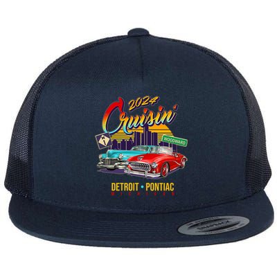 2024 Cruisin Woodward Ave Cruise Detroit To Pontiac Classic Cars Flat Bill Trucker Hat