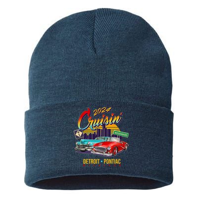 2024 Cruisin Woodward Ave Cruise Detroit To Pontiac Classic Cars Sustainable Knit Beanie