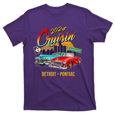 2024 Cruisin Woodward Ave Cruise Detroit To Pontiac Classic Cars T-Shirt