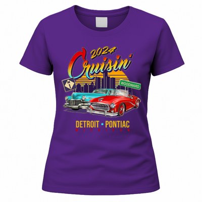 2024 Cruisin Woodward Ave Cruise Detroit To Pontiac Classic Cars Women's T-Shirt