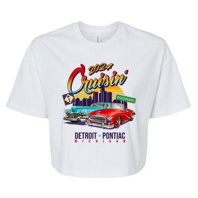 2024 Cruisin Woodward Ave Cruise Detroit To Pontiac Classic Cars Bella+Canvas Jersey Crop Tee