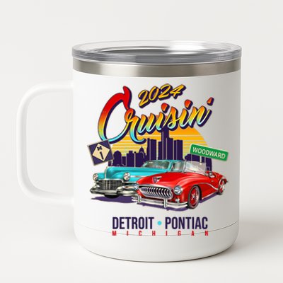 2024 Cruisin Woodward Ave Cruise Detroit To Pontiac Classic Cars 12 oz Stainless Steel Tumbler Cup