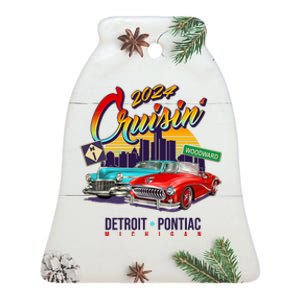 2024 Cruisin Woodward Ave Cruise Detroit To Pontiac Classic Cars Ceramic Bell Ornament