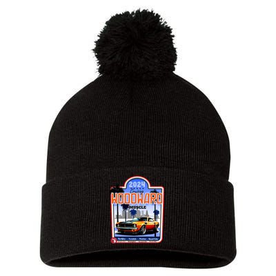 2024 Cruising Woodward Muscle Car Scenic Pom Pom 12in Knit Beanie