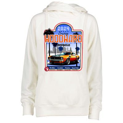 2024 Cruising Woodward Muscle Car Scenic Womens Funnel Neck Pullover Hood