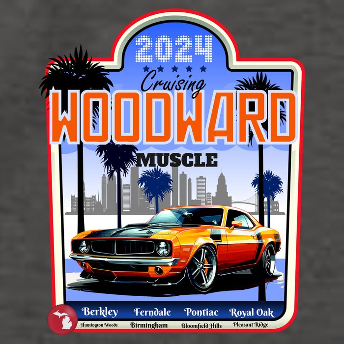 2024 Cruising Woodward Muscle Car Scenic Vector Backpack