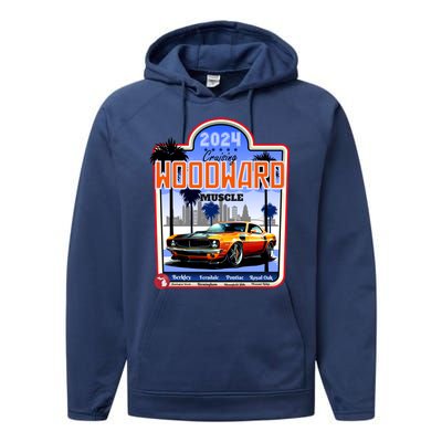 2024 Cruising Woodward Muscle Car Scenic Performance Fleece Hoodie