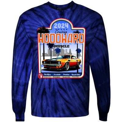 2024 Cruising Woodward Muscle Car Scenic Tie-Dye Long Sleeve Shirt