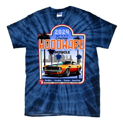 2024 Cruising Woodward Muscle Car Scenic Tie-Dye T-Shirt