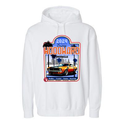 2024 Cruising Woodward Muscle Car Scenic Garment-Dyed Fleece Hoodie