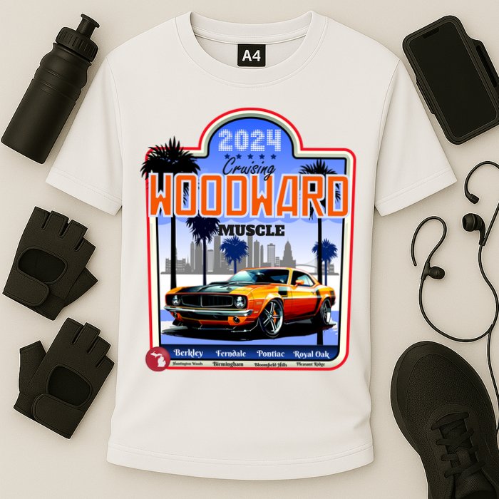 2024 Cruising Woodward Muscle Car Scenic Cooling Performance Crew T-Shirt