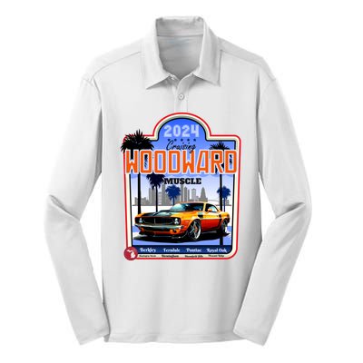 2024 Cruising Woodward Muscle Car Scenic Silk Touch Performance Long Sleeve Polo